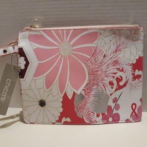 BNWT Chico's Pink and White Floral Hand Bag